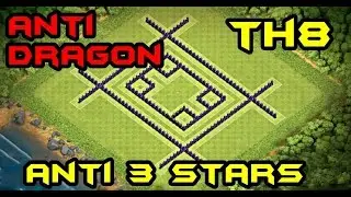 Anti Dragon TH8 War Base | CoC | Anti 3 Stars (2016) | Epic |