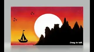 Sun Set | Paint 3D tutorial | Digital painting | Painting on computer