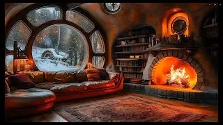 Winter Fireplace Piano ❄️ Snowfall Ambience | Deeply Relaxing Piano Music