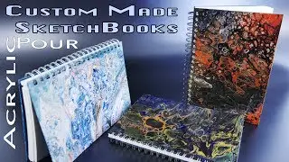 How to Acrylic Pour Custom Sketch Book covers