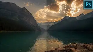 Photoshop Landscape Dodge and Burn - Lake Louise