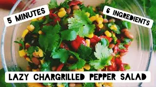 Bean Salad Recipe - with Chargrilled Peppers, Easy, Healthy Vegan Meal with Protein