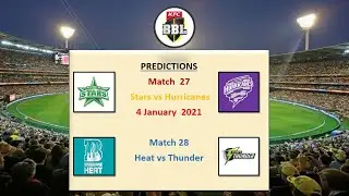 Big bash league predictions 4 January  2021 match 27 and 28