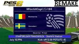 PES6 1994 FIFA World Cup - Romania vs. Sweden @ Stanford Stadium (Quarter Final)