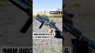 BINTAC T9 9MM SEMI AUTO PCP AIRGUN VS 3/8 & 1/2 INCH STEEL! WITH 81 GRAIN 9MM JSB PELLETS! 💪