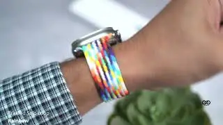 Rainbow Braided Solo Loop For iWatch 49 MM For Series Ultra