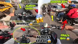 Almost Crash 😱 & Wheelie R15v4 | Chapri Boy on Bullet 🤬 & Unexpected Collab 🥵 