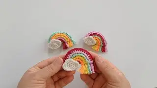 Rainbow Crochet Charm! 🧶 Make This Versatile Keychain & Hair Clip - Quick Easy DIY Tutorial