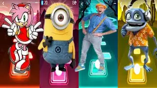Amy rose 🆚 blippi 🆚 minion 🆚 crazy fog tiles hop
