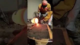 Homemade bronze symphony triangle #musicalinstrument #music #forge