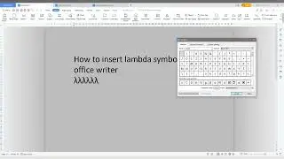 How to insert lambda symbol in wps office writer