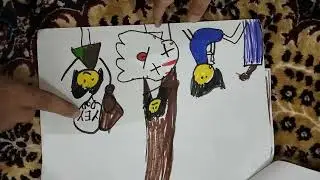 Creative story telling by Aleena with sequential drawings.