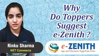 Why Do Toppers Suggest e-Zenith? | Rinku Sharma | Net Commerce | June 2020 | Pancholi Sir | Jaipur