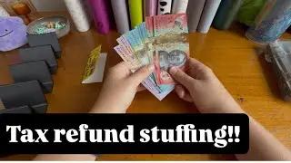 Cash stuff my tax return with me! | Budget with Vee | Australian Cash Stuffing 