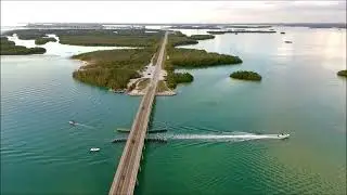 Estero Bay Maiden Flight - Views of New Pass Bridge