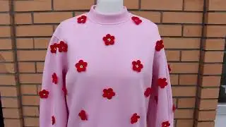 Pink denim jacket for girl with floral applique @Artelier One