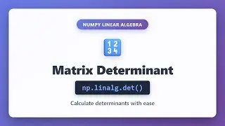 NumPy Matrix Determinant Tutorial | np.linalg.det() Complete Guide for Beginners