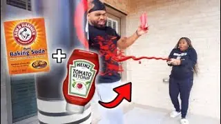 EXPLODING KETCHUP AND BAKING SODA PRANK ON MY HUSBAND