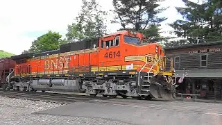 BNSF & CSX Power a Grain Train Past Mance Post Office in Sandpatch