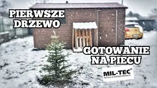 Leśny Melanż Solo Vol.40 - Pierwszy śnieg i zimna noc / Dużo gotowania na piecu Mil-Tec Zeltofen Big