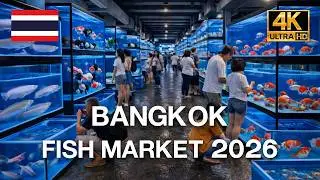 🇹🇭 4K HDR | Bangkok Aquarium Fish market | 🐠 Full Walking Tour Thailand