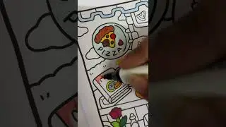 🍕 lover #asmr #coloringbook #colorsatisfying #pizzalover #cozycoloring #sapphire #love