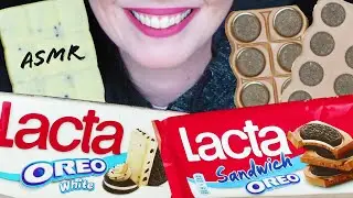 LACTA OREO - WHITE & MILK CHOCOLATE BARS 🍫 | No Talking | ASMR Mukbang - 먹방 | Real Eating Sounds