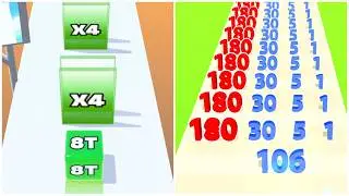 Jelly Run 2048 vs Number Run 😱 Satisfying ASMR Gameplay | 128Q vs 4.2K Record!