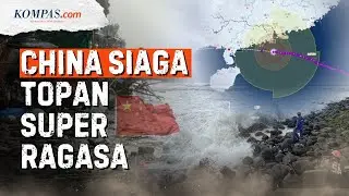 Momen Topan Super Ragasa Bergerak Dekati Pantai di China