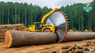 This Giant Saw Machine Cuts Trees Like Butter! 🌲😱 | World's Most Powerful Logging Equipment