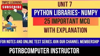 PGTRB Score High : 25 Important Numpy MCQS -Python Programming-Unit 7 #studymaterial 