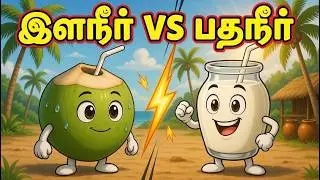 Ilaneer 🆚 Pathaneer | இளநீர் vs பதநீர் 🥥🔥 | Fun Healthy Drink Fight Tamil Kids