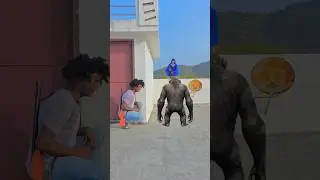 Overconfidence 😱 monkey  and Bee funny real life Gameplay #shorts
