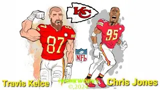 @KansasCityChiefs Emerging Travis Kelce vs Departing Superstar Chris Jones Portraits #skunkworkz
