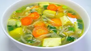 TAHU KUNING JANGAN CUMA DIGORENG, DIMASAK GINI ENAK BANGET ‼️ RESEP SUP TAHU, TAUGE, WORTEL.