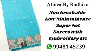 Non breakable Low Maintainence SuperNet Sarees with works etc #viral #trending #supernet #sarees 