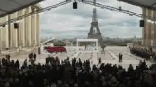 Macron, Spanish king pay homage to terror victims