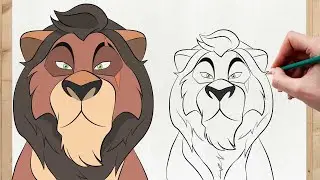 How to Draw SCAR 🦁 | Disney Villain | Lion King Tutorial