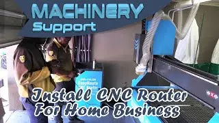 Install CNC Router For Home Business with 220V Dust Collector and Vacuum Pump for MDF Cutting