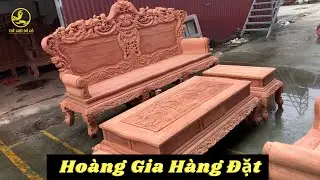 H&agrave;ng Đặt Theo Y&ecirc;u Cầu - Bộ B&agrave;n Ghế Ho&agrave;ng Gia Louis Ch&acirc;n 12 Gỗ Hương Đ&aacute; ( Thế Giới Đồ Gỗ )