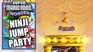 Super Mario Bros Wonder &ndash; Ninji Jump Party - 100% All Wonder Seeds, Flower Coins & Flag