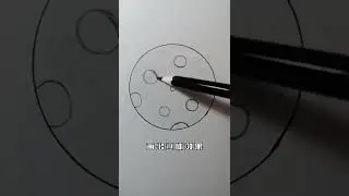 Draw the moon with black color lead~very simple~@TikTok小assistant #painting #colorlead #手paint #月