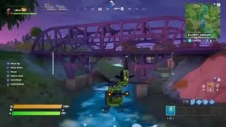 Fortnite - Fly A Chopper Under Purple, Red, & Blue Steel Bridges (Skyes Adventure Challenges)