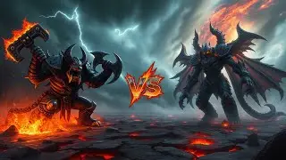Epic Showdown Grommash Hellscream vs Deathwing - Orc Warchief vs  Dragon Aspect!