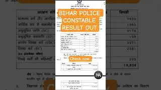 BIHAR POLICE CONSTABLE || RESULT OUT || result 2025 #biharssc #biharpolic #result #biharresults