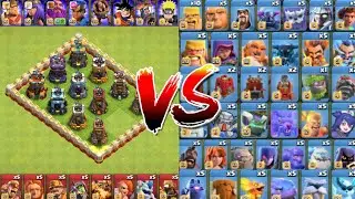 Every level of Bomb Tower vs Max Troops Heroes Siege Machine: Ultimate Clans Showdown
