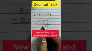 Decimal Trick // Subtraction Hack #shorts #maths #tricks #trending #decimals