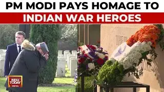 PM Modi In France: PM Modi Pays Homage To Indian Soldiers At Mazargay War Cemetery In Marseille