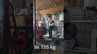 9x 155kg Deadlift AMRAP @ 72.2 kg BW - Juggernaut Program Week 11 - #deadlifting #powerlifting