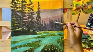 Easy to Paint | How to Paint Winter Landscape with Acrylics | Acrylic Painting For beginners #208